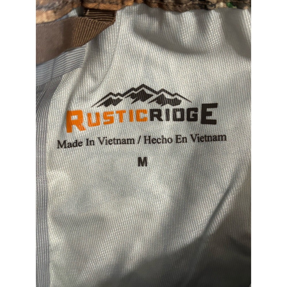 Rustic Ridge Hunting Rain Pants Size M Real‎ Tree Mid Rise Elastic Waist Zip Leg - Picture 6 of 10